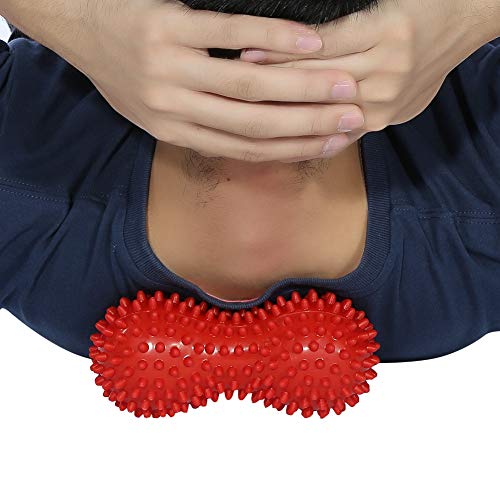 Spiky Massage Ball Peanut Massager Ball Fitness Exercise Mobility Peanut Ball Pain Muscle Steess Foot Myofascial Relief for Plantar Fasciitis Heel Foot Arch Pain (red) - color: Red