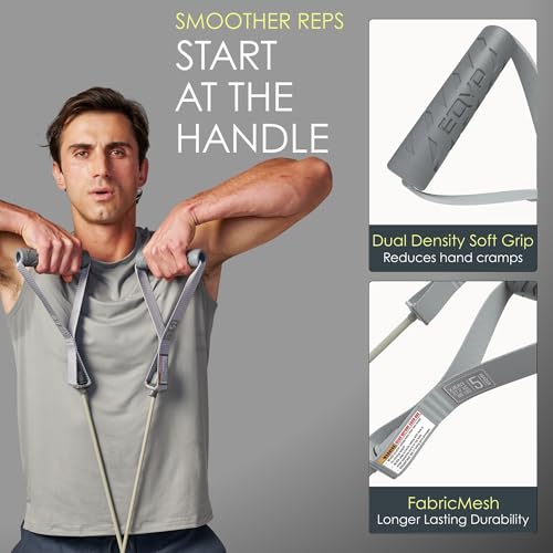 EQYP Power Tube Resistance Bands with Handles – Exercise Bands for Home Workouts - size: 60lb