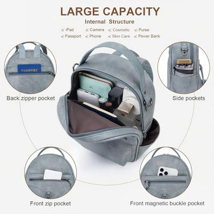 KITEVIUN Mini Backpack Purse for Women Fashion Cute Small Travel Backpacks Daypacks Shoulder Handbag - color: 04-blue
