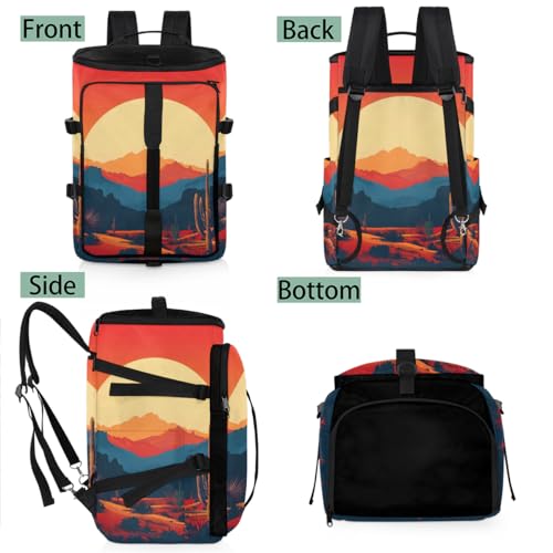 Gym Backpack, Water Resistant Carry-On Bag with Padded Shoulder Straps