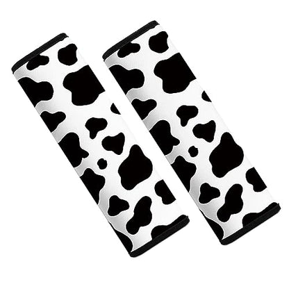 Car Seat Belt Pad Cover, 2-Pack Soft Car Safety Seat Belt Strap Shoulder Pad for Adults and Children, Suitable for Car Seat Belt, Backpack, Shoulder Bag (Cow Pattern) - color: Cow Pattern