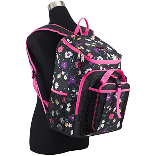 FUEL Top Loader Teens Student Water Resistant Backpack Set Lunch Bookbag Bag Soft Reusable Insulated Cooler Lunch Box Thermal Travel Office Lunch Bag, Floral - color: Floral