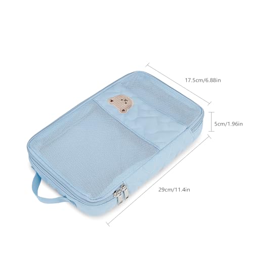 Baby Diaper Bag Organizer Pouches - 2 Pack Waterproof Pod Hanging Diaper Bag Cute Bear Mesh Bag Reusable, Washable or Baby Cloth Diapers (Pink&Blue) - color: Pink&Blue
