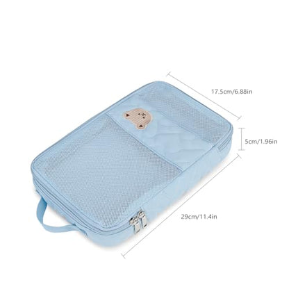 Baby Diaper Bag Organizer Pouches - 2 Pack Waterproof Pod Hanging Diaper Bag Cute Bear Mesh Bag Reusable, Washable or Baby Cloth Diapers (Pink&Blue) - color: Pink&Blue