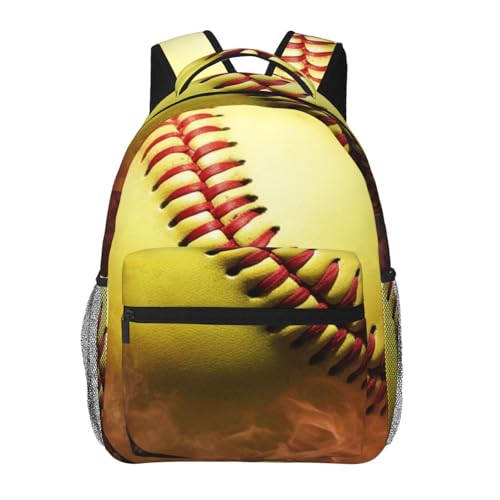 Casual Backpack for Men Women Lightweight Laptop Backpack Softball Bookbag Hiking Bag Travel Daypack