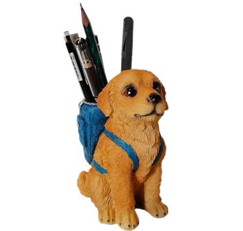Dog Pen Holder for Desk Pen Pencil Cup Creative Desktop Pen Organizer Pencil Cups for Desk Unique Accessories Decor for Home Office School Gift for Dog Lovers (Golden Retriever) - style: Golden Retriever