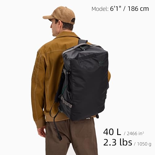 Utility Duffle Bag 40L, Convertible Backpack for Travel, Gym & Commute, Water Repellent - color: Black Stealth