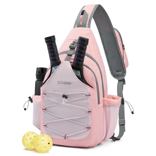 G4Free Pickleball Sling Bag for Women - Lightweight Crossbody Sports Bag - color: Pink