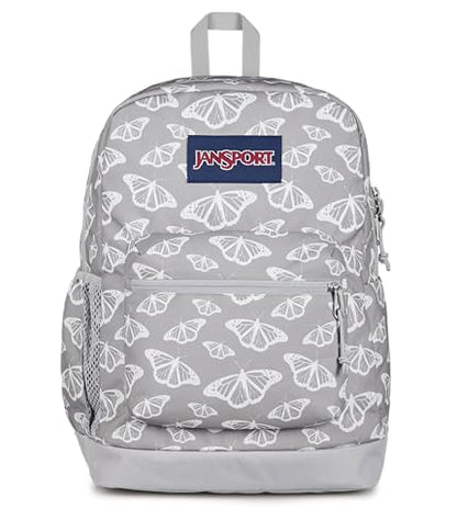 JanSport Cross Town Plus Backpack - Large Main Compartment, Side Water Bottle Pocket, 15-Inch Padded Laptop Sleeve - Flutter By Grey - color: Flutter By Grey