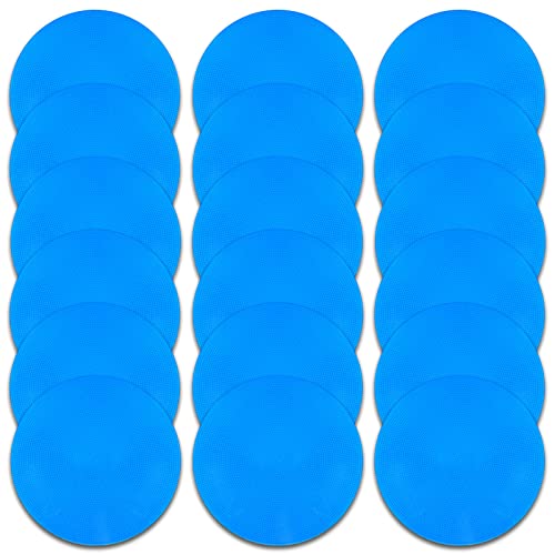 Poly Spot Markers 4inch/9 inch Non-Slip Rubber Agility Markers Flat Field Cones Floor Dots for Football, Soccer, Basketball Training Markers, School Activities, Exercise Drills, Social Distancing - style: 9inch 18Pcs(Blue)