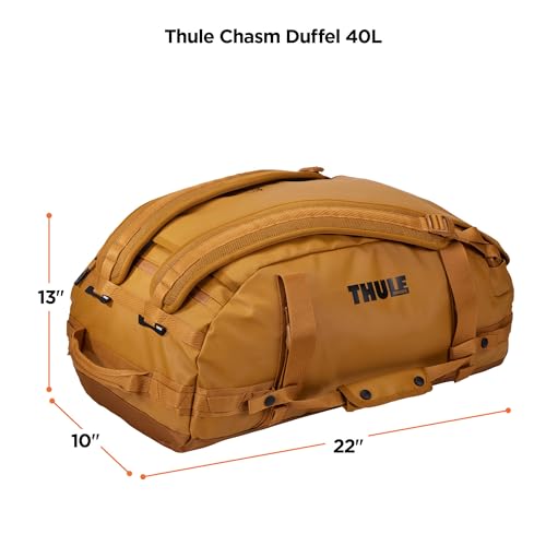 Thule Chasm Duffel bag, Weather-resistant materials, Easy packing, Converts to backpack, Internal pockets, Travel-ready - color: GOLDEN BROWN, size: 40L