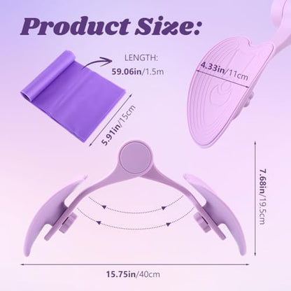 Pelvic Floor Muscle Trainer with Resistance Band, Hip & Pelvic Trainer Kegel Exerciser,Adjustable Inner Thigh Trainers Exercise Workout Equipment for Muscle Strengthening & Toning - color: Purple