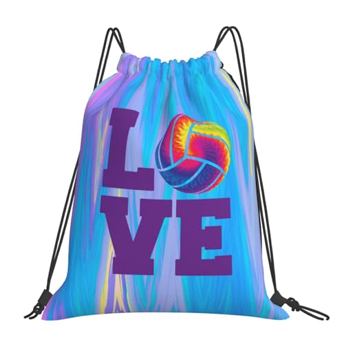 Love Volleyball Unisex Drawstring Backpack Bag Sport Gym Travel Swim Sackpack - color: Love Volleyball6