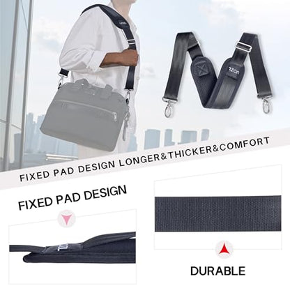 59 Inch Shoulder Straps, Soft with Ultra-Thick Fixed Shoulder Pad, Two Way Independently Adjustable Buckle Replacement Straps for Laptop Bag Messenger Bag Tool Bag Luggage,Black - color: Black, size: 59 inch