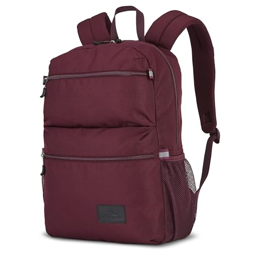 High Sierra Everclass Backpack - Travel or Work Laptop Bookbag with 360° Reflectivity, Dual Water Bottle Pockets & Fits Laptops Up To 15.6”, One Size, Maroon - color: Maroon