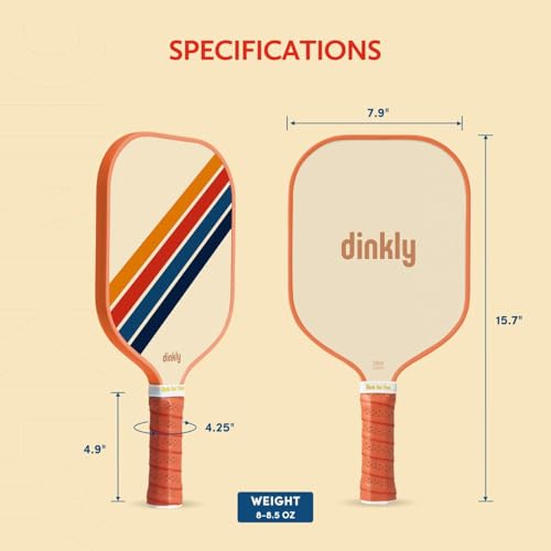 Pickleball Paddles Set of 2/4- USAPA Approved Graphite/Fiberglass Pickleball Racket, 2 Pickleball Rackets, 4 Balls and 1 Portable Carry Bag, Aesthetic Pickle Ball Set for Men Women Beginners - color: 4 Retro Twill | Warm Orange | Graphite