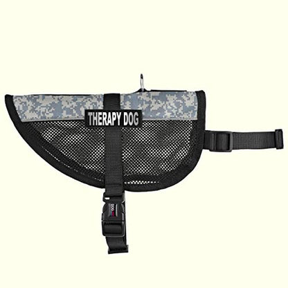 Dogline MaxAire Vest Therapy Dog Removable Patch Adjustable Harness Reflective for Puppies Small Medium and Large Dogs 13 by 16 Inch Girth Urban Camo - color: Urban Camo, size: Girth 13 by 16"