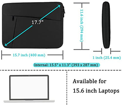 Laptop Case Sleeve 15.6 inch, Durable Shockproof Protective Computer Carrying Cover with Front Pocket, Briefcase Handbags Laptop Sleeve Bag for 15.6 inch HP, Dell, Acer, Asus, Notebook, Black - color: Black, size: 15.6 inch