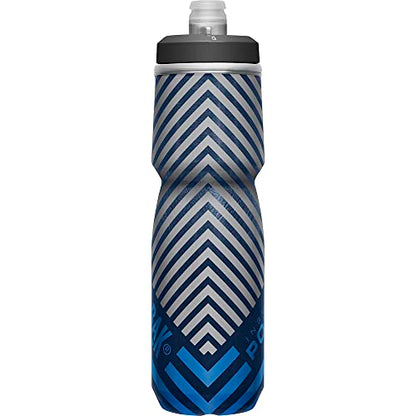 CamelBak Podium Chill Insulated Bike Squeeze Water Bottle, Cold Retention for Cycling, 24oz, Navy Stripe - color: Navy Stripe