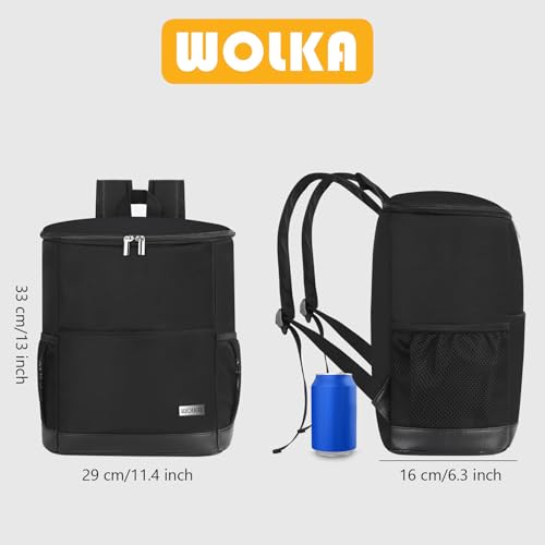 Insulated Cooler Backpack Outdoor - Leak Proof Backpack Cooler 30 Cans, Waterproof Lightweight Cooler Bag for 12h Hot/Cold Retention - Soft Cooler for Travel, Camping, Beach, Lunch - color: All-Black
