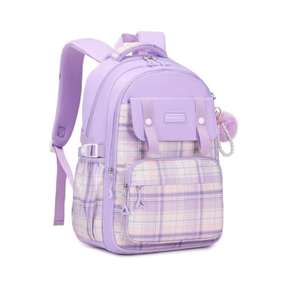 MUSEVOS Girls Backpack, Ideal School Backpack for Girls from Elementary to Teen Years, Kawaii Bookbag Cute Large Capacity - color: Purple