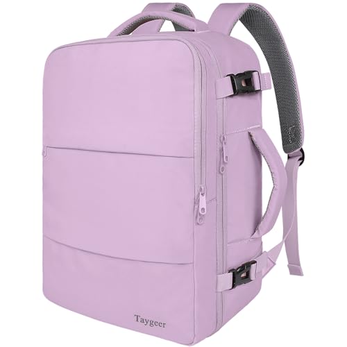 Taygeer Travel Backpack for Men Women, Airline Approved Underseat Personal Item with 17.3 inch Laptop Compartment, TSA Friendly Mochila for Business Hiking Weekend, Carry On Backpack, Orchid Purple - color: Orchidpurple, size: X-Large