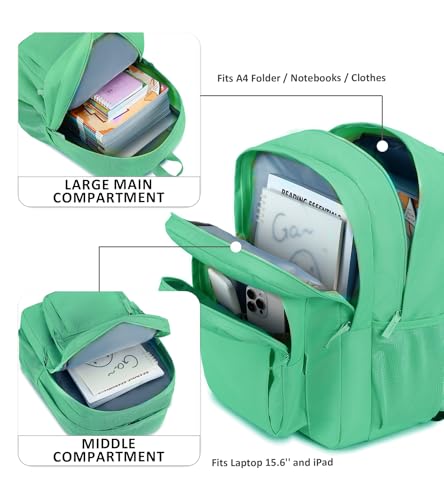 abshoo Classical Basic Womens Travel Backpack For College Men Water Resistant Bookbag (Turquoise) - color: Turquoise, size: 16.5 Inc