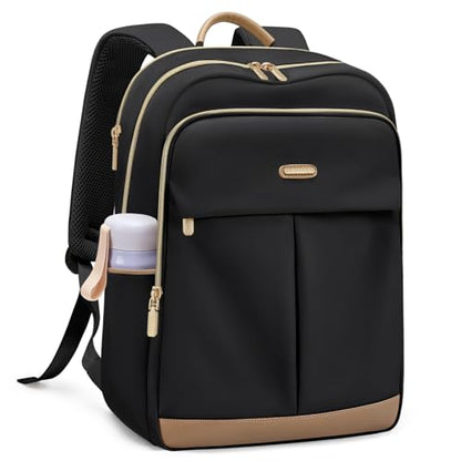 VNINE Laptop Backpack for Women 16 Inch Work Bag with Laptop Compartment Large Travel College Backpack | with Laptop Compartment - color: Black