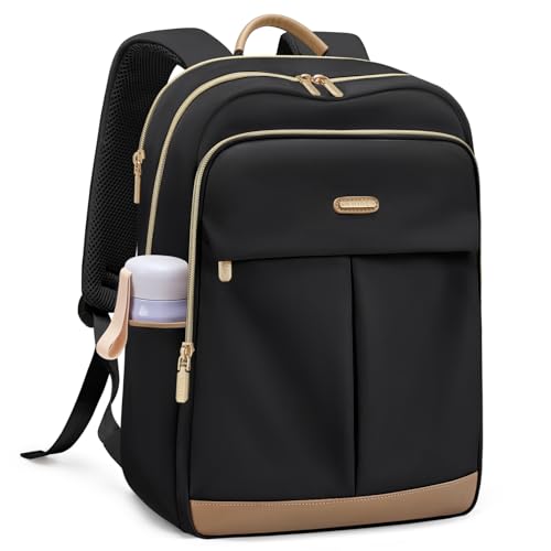 VNINE Laptop Backpack for Women 16 Inch Work Bag with Laptop Compartment Large Travel College Backpack | with Laptop Compartment - color: Black