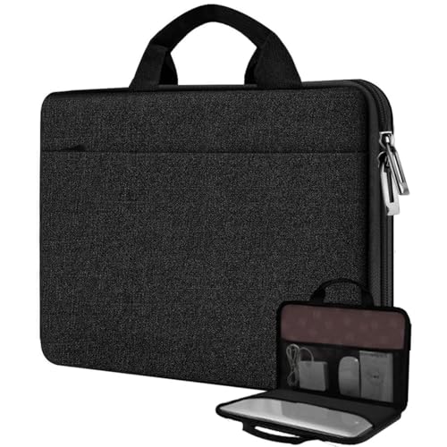 Hseok Laptop Case 13.3-14 inch Sleeve, TSA Computer Handbag Water-Resistant and Shockproof Bag Compatible with MacBook Pro/Neo 14", Mac Air/Pro 13.3" and 13"-14" Notebooks Chromebooks,Black - color: Black