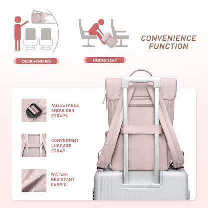 Women Laptop Backpack Computer Backpacks Carry On Waterproof backpack Fits 14Inch Notebook Travel Commute College (Dusty Pink) - color: Dusty Pink, size: 14 Inch