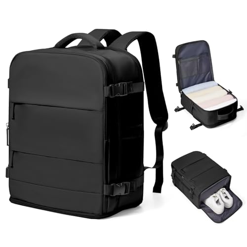coowoz Travel Backpack Carry On for Women Man Gym Backpack with Laptop Compartment Mochila de Viaje Teacher Personal Item Backpacks Rucksack Airplane Accessories Must Haves,Black Small - color: Black, size: X-Small