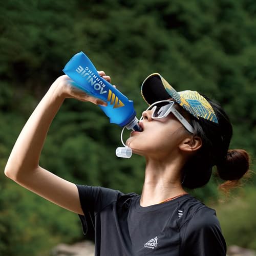 TRIWONDER Soft Flask Collapsible Water Bottles Running Bottle BPA-Free Foldable Handheld Runner Water Flask for Hydration Pack Marathon Hiking Cycling Climbing Travel (500ml/16.9oz) - color: 500ml/16.9oz - N