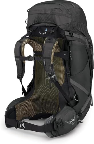 Osprey Atmos AG 65L Men's Backpacking Backpack, Black, S/M - color: Black, size: Small-Medium