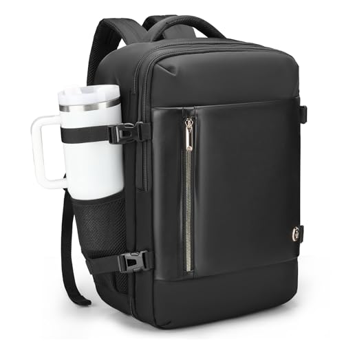 Swissdigital Design Travel Laptop Backpack for Women, 36l Carry On Backpack with USB Charging Port, RFID Protection & Wet-Dry Separation, TSA Friendly Fits 16 Inch Laptop, Black | SD1749-01 - color: Black