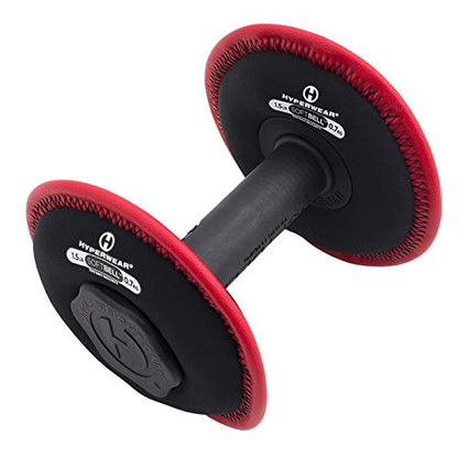 HYPERWEAR SoftBell Adjustable Dumbbells – Soft Neoprene Weight Plates with Easy-Grip Handle, Modular Dumbbell System for Home Gym, Strength & Functional Training (3-40 lbs) - color: (A) 3-Pound | Red | Single
