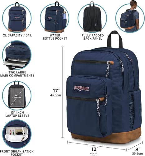JanSport Cool Backpack with 15-inch Laptop Sleeve, Large Computer Bag Rucksack with 2 Compartments, Ergonomic Straps, Faded Sage - color: Faded Sage