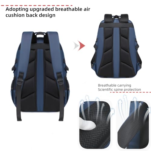 Laptop Backpack Boys Teen Bookbag Kids Middle Schoolbag Women Men 18in(Blue) - color: 3-blue
