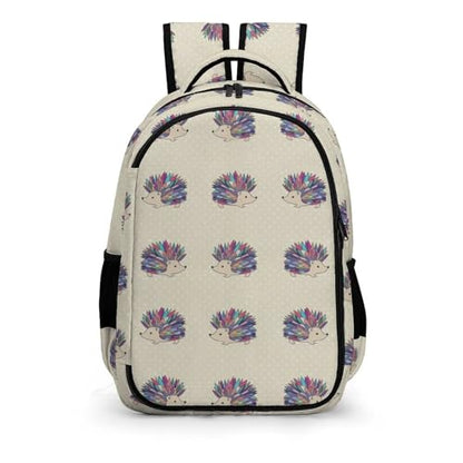 Cute College Laptop Backpack Hedgehog Polka Dot, Sturdy Travel Business Bag with Tumbler Holder Gifts for Nurse Teacher Women - color: Pattern (262)