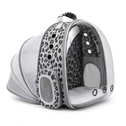 Expandable Cat Carrier Backpack with Bubble Window, Black and White - color: Black and White Animal