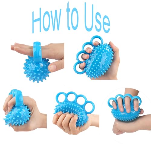 Hand Exerciser Ball and Finger Stretcher, Hand Grip Strengthener Trainer, Squeeze Balls, Wrist Pain Relief (Yellow) - color: Yellow