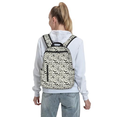 Laptop Backpack Goth Bat, Cushioned Back Panel, Front Zip, for Daily Commute & Outdoors - color: Picture (49)