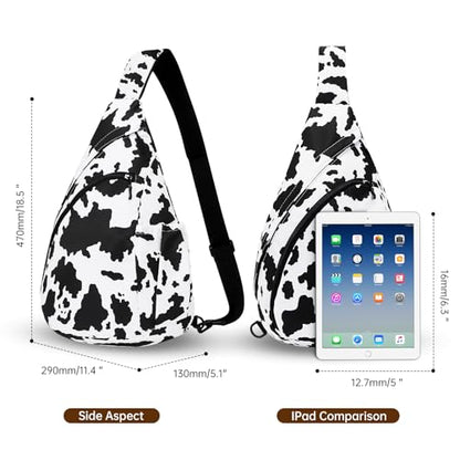 HUA ANGEL Crossbody Sling Bag for Men & Women Lightweight Waterproof Chest Shoulder Bag for Travel Hiking & Everyday Use - color: W-milk Grain