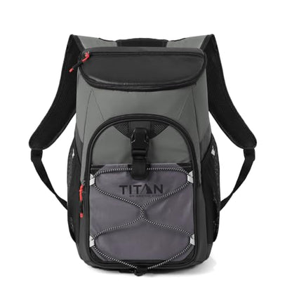 Titan by Arctic Zone Backpack Cooler, Insulated Soft Sided Bag with Leak Proof Lining and Padded Straps, for Lunch, Picnic, and Travel, 24 Can Capacity - color: Sharkskin Gray