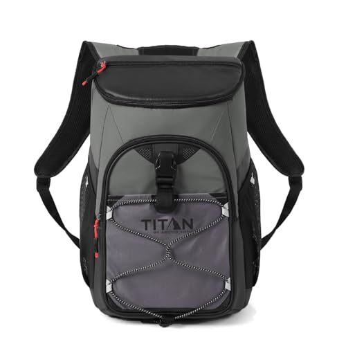 Titan by Arctic Zone Backpack Cooler, Insulated Soft Sided Bag with Leak Proof Lining and Padded Straps, for Lunch, Picnic, and Travel, 24 Can Capacity - color: Sharkskin Gray