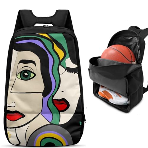 Basketball Backpack With Separate Ball Compartment And Shoes Fit Basketball Volleyball Football - color: Abstract