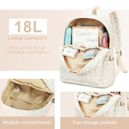 LEDAOU School Backpack for Teen Girls Elementary Middle School Bookbag Kids Backpacks Women Laptop Backpack Travel Daypack - color: Leopard Print