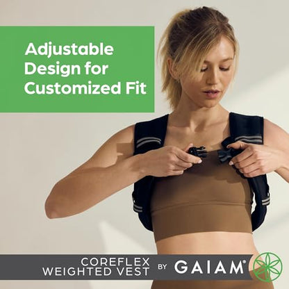 Gaiam Weighted Vest for Women and Men, Adjustable Weighted Workout Vest for Walking, Running, Strength Training - size: CoreFlex