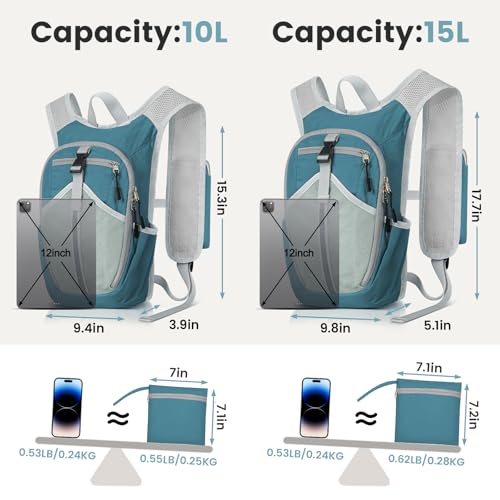 15L Small Hiking Backpack - Lightweight Foldable Backpack, Blue - color: Blue, size: 15L