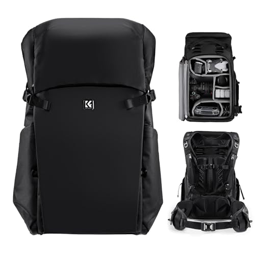 K&F Concept Camera Backpack, 30L Large Capacity Camera Bag, Waterproof DSLR Camera BackPack, Extra Large Photography Bag Backpack - color: Black, size: Large